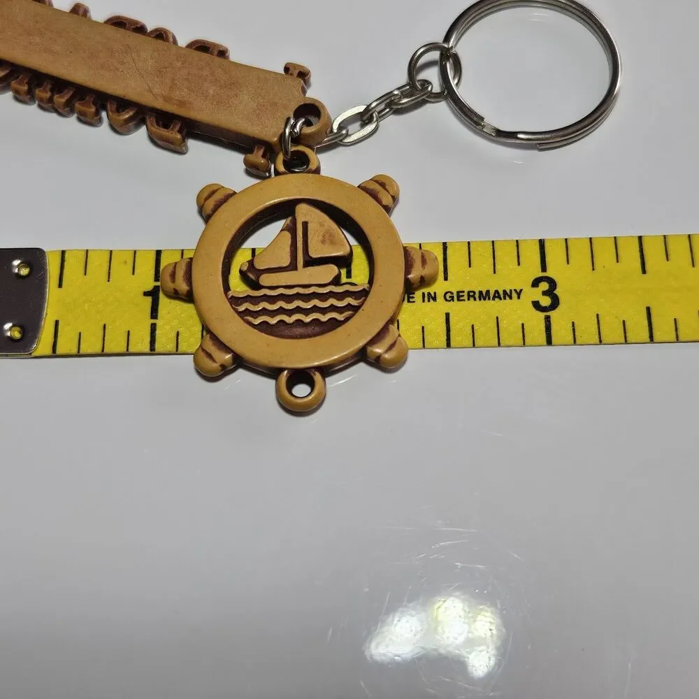 I Love Boracay Philippines Bangka Sailboat Helm Charm Keychain Key Chain